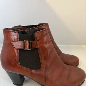 Elegant Brown Leather Ankle Boots